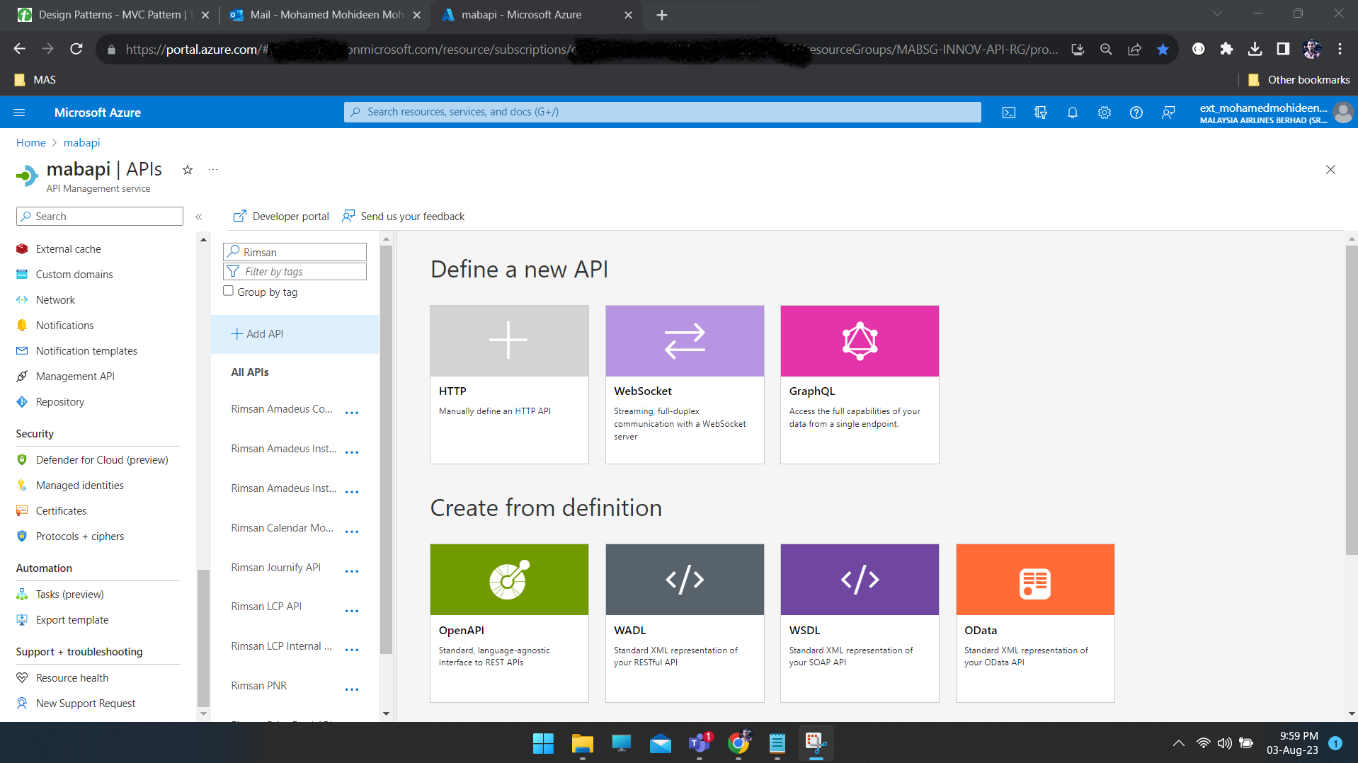 Azure APIM and Function App