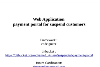 Payment Portal for Suspend Customers
